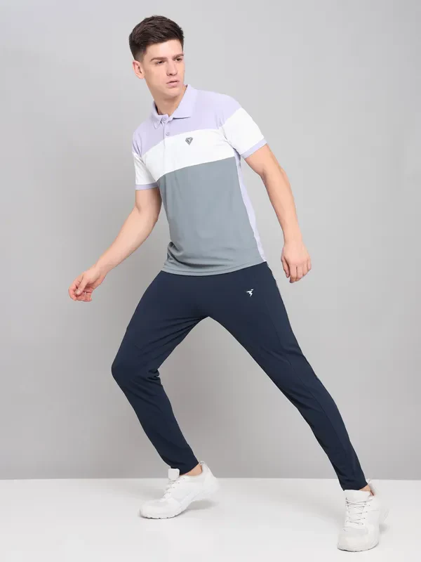 Men Colorblock Slim Fit Polo T-shirt with MATPIQ - Image 6