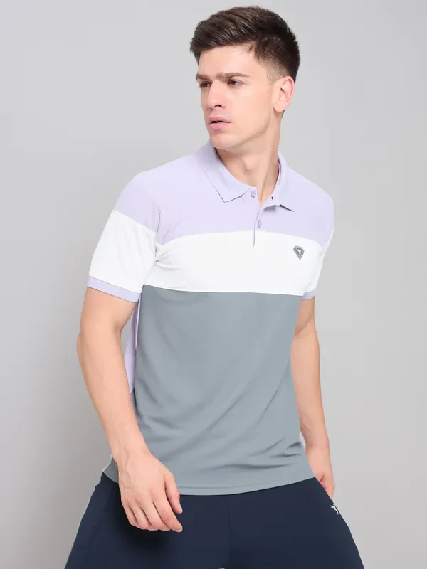 Men Colorblock Slim Fit Polo T-shirt with MATPIQ - Image 7
