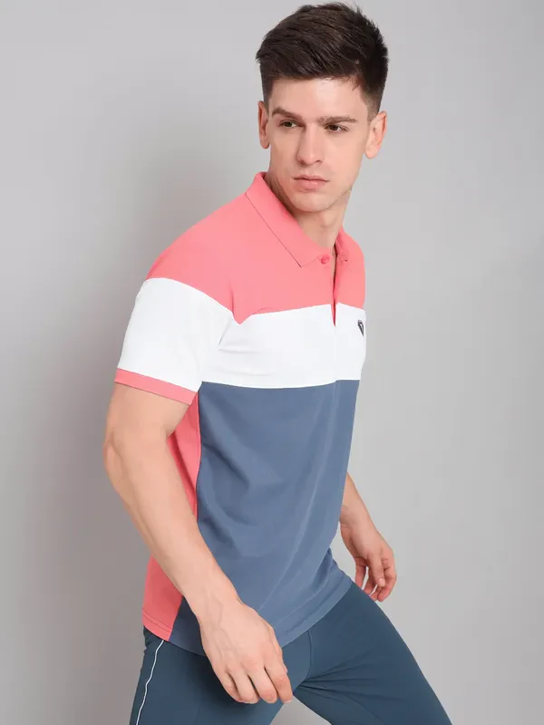 Men Colorblock Slim Fit Polo T-shirt with MATPIQ - Image 5
