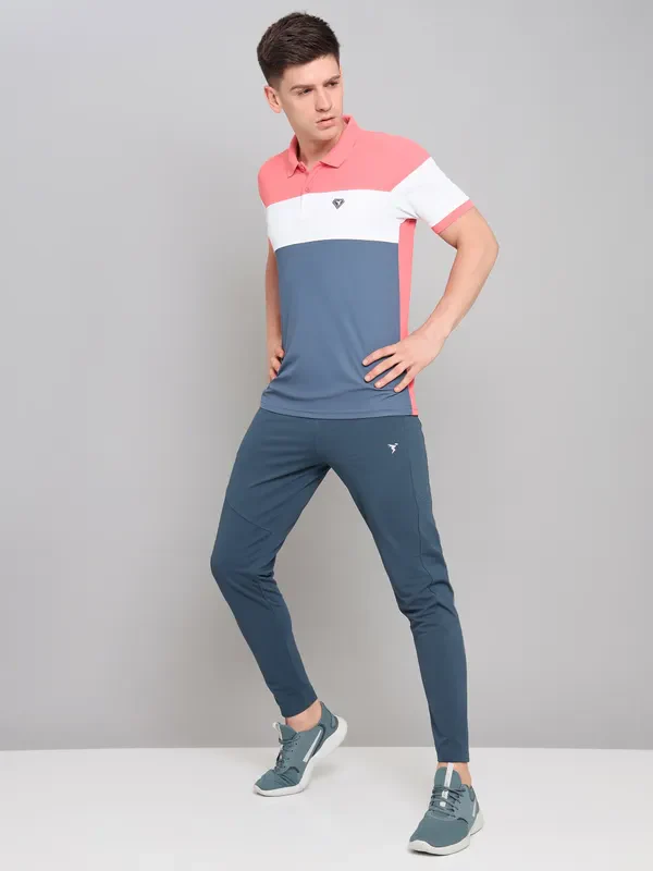 Men Colorblock Slim Fit Polo T-shirt with MATPIQ - Image 7