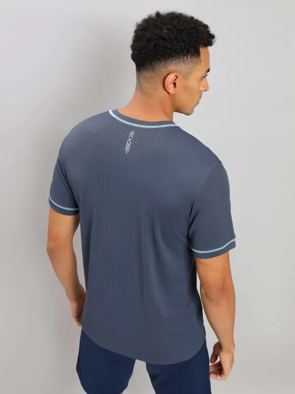 Men Solid Slim Fit V Neck T-shirt with TECHNO COOL+ - Image 4