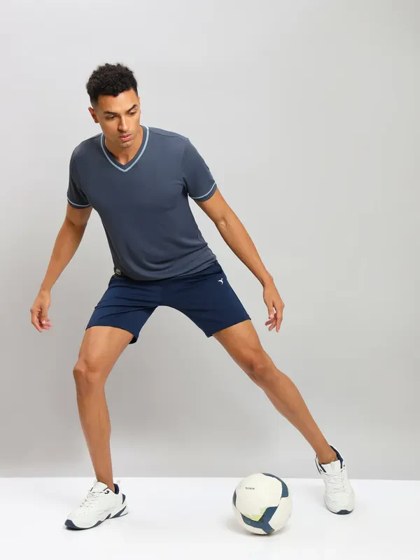 Men Solid Slim Fit V Neck T-shirt with TECHNO COOL+ - Image 6