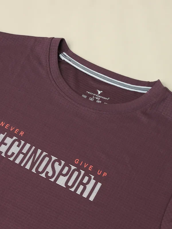 Men Printed Regular Fit Crew Neck T-shirt with TECHNO COOL+ - Image 8