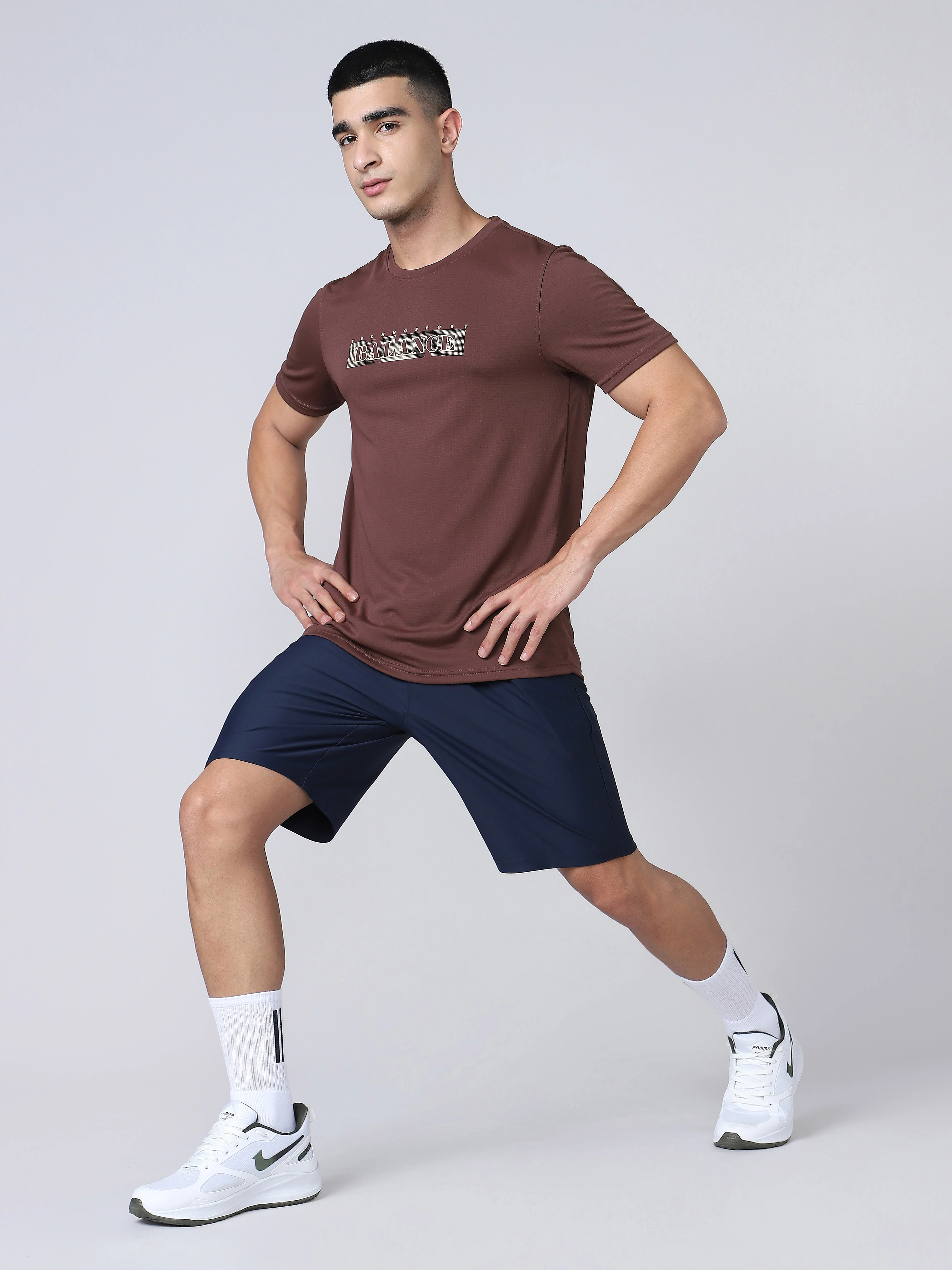 Men Printed Regular Fit Crew Neck T-shirt with TECHNO COOL+ - Image 4