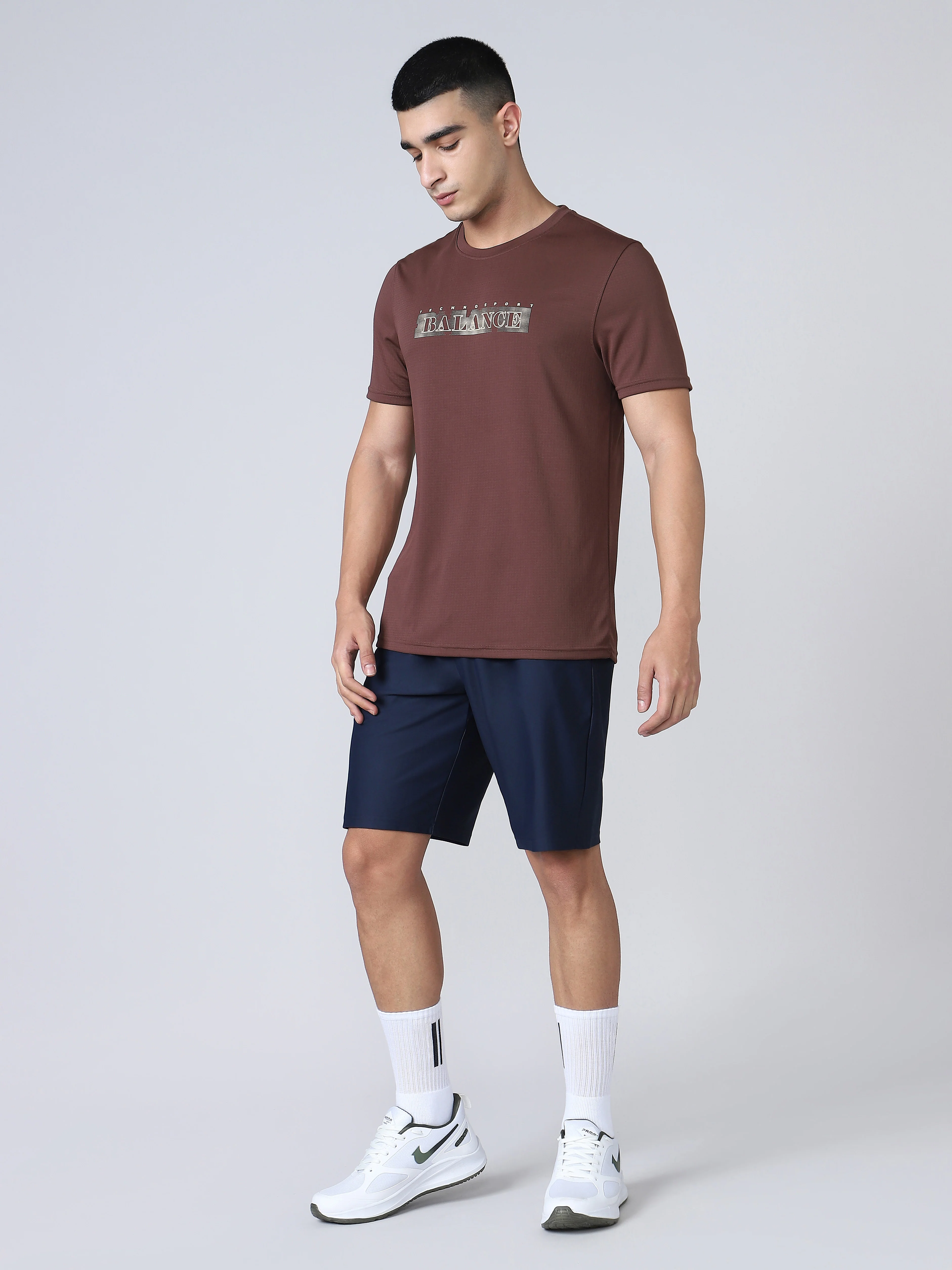 Men Printed Regular Fit Crew Neck T-shirt with TECHNO COOL+ - Image 5