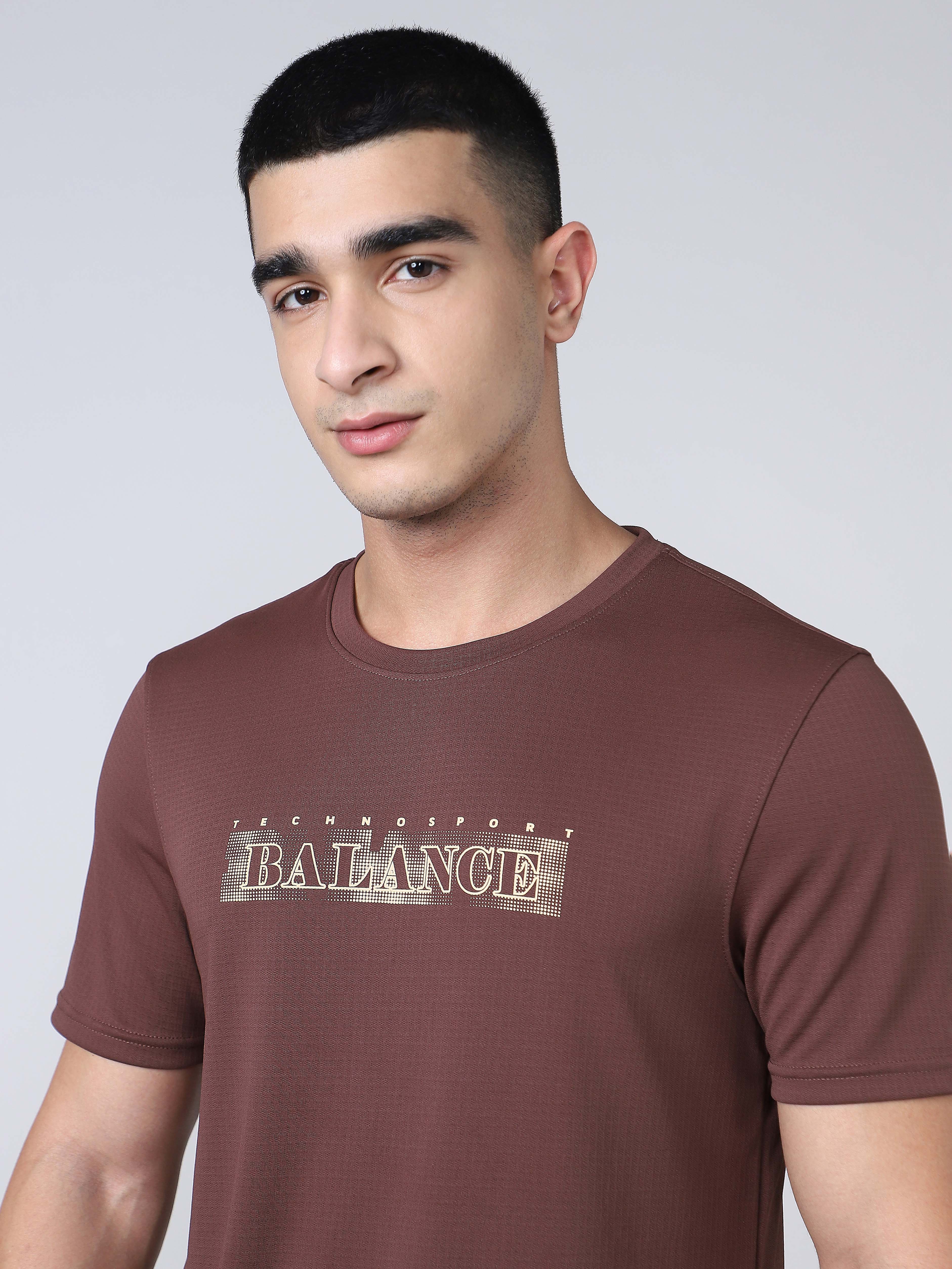Men Printed Regular Fit Crew Neck T-shirt with TECHNO COOL+ - Image 7