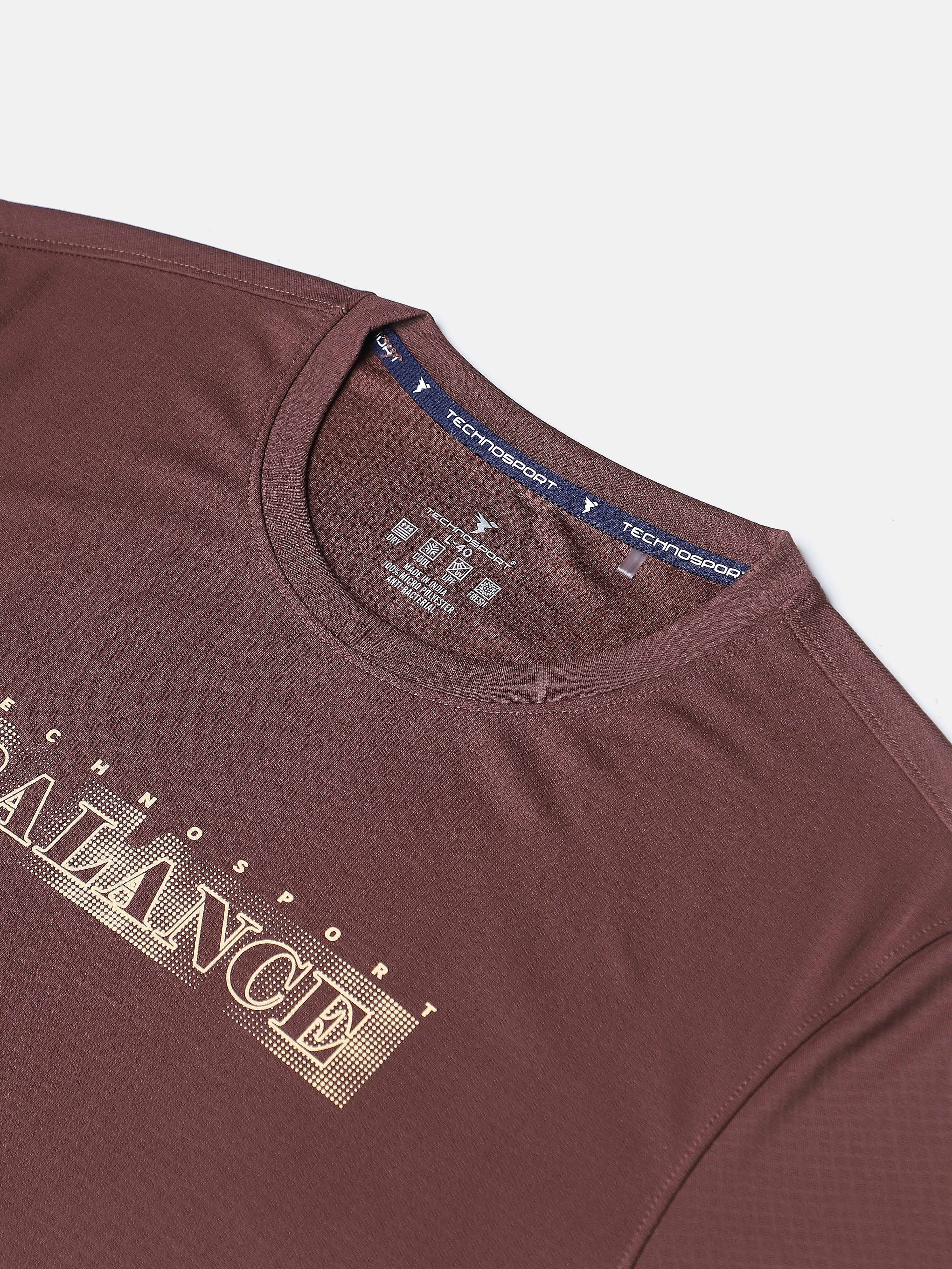 Men Printed Regular Fit Crew Neck T-shirt with TECHNO COOL+ - Image 9