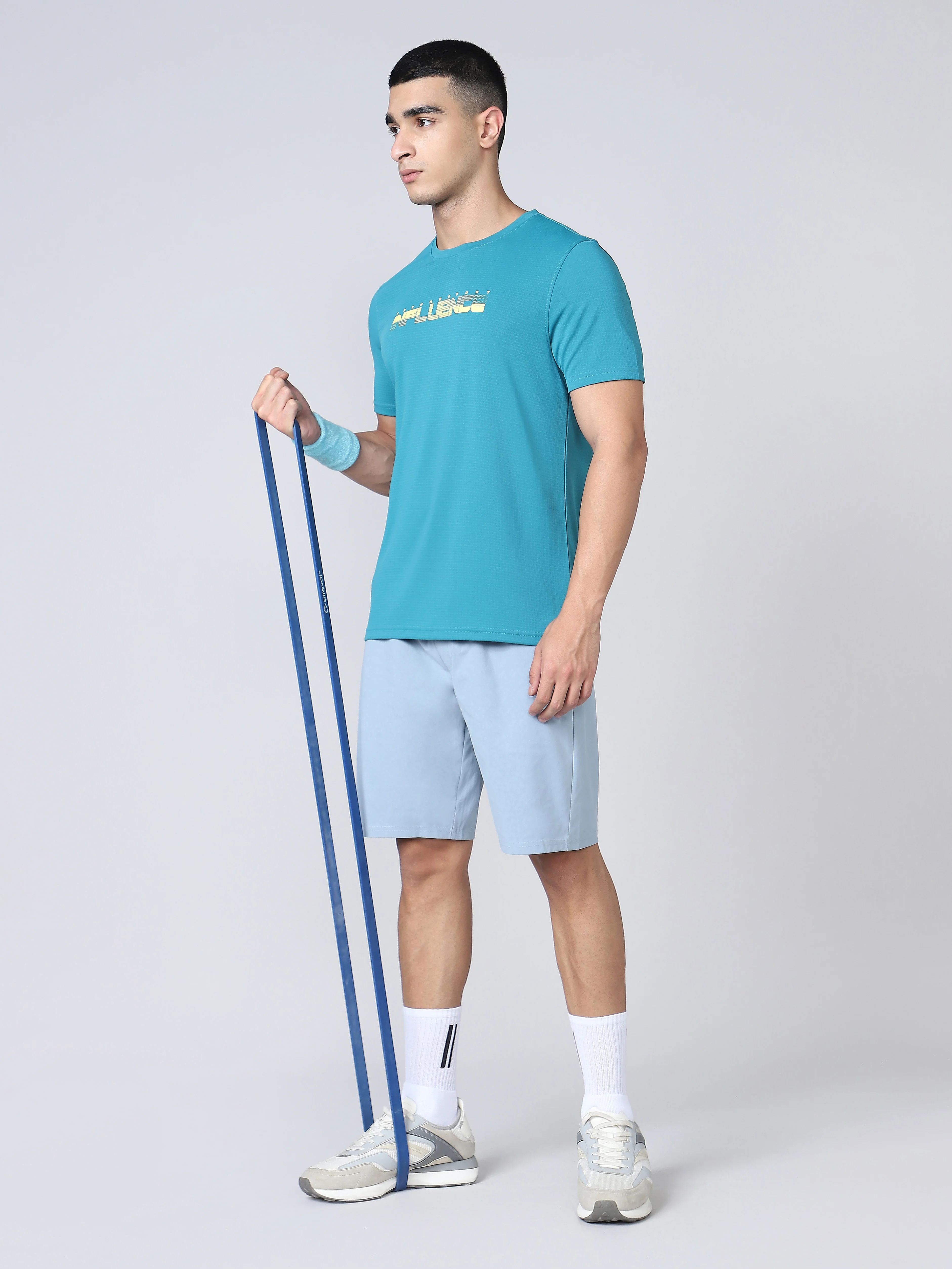 Men Printed Regular Fit Crew Neck T-shirt with TECHNO COOL+ - Image 4