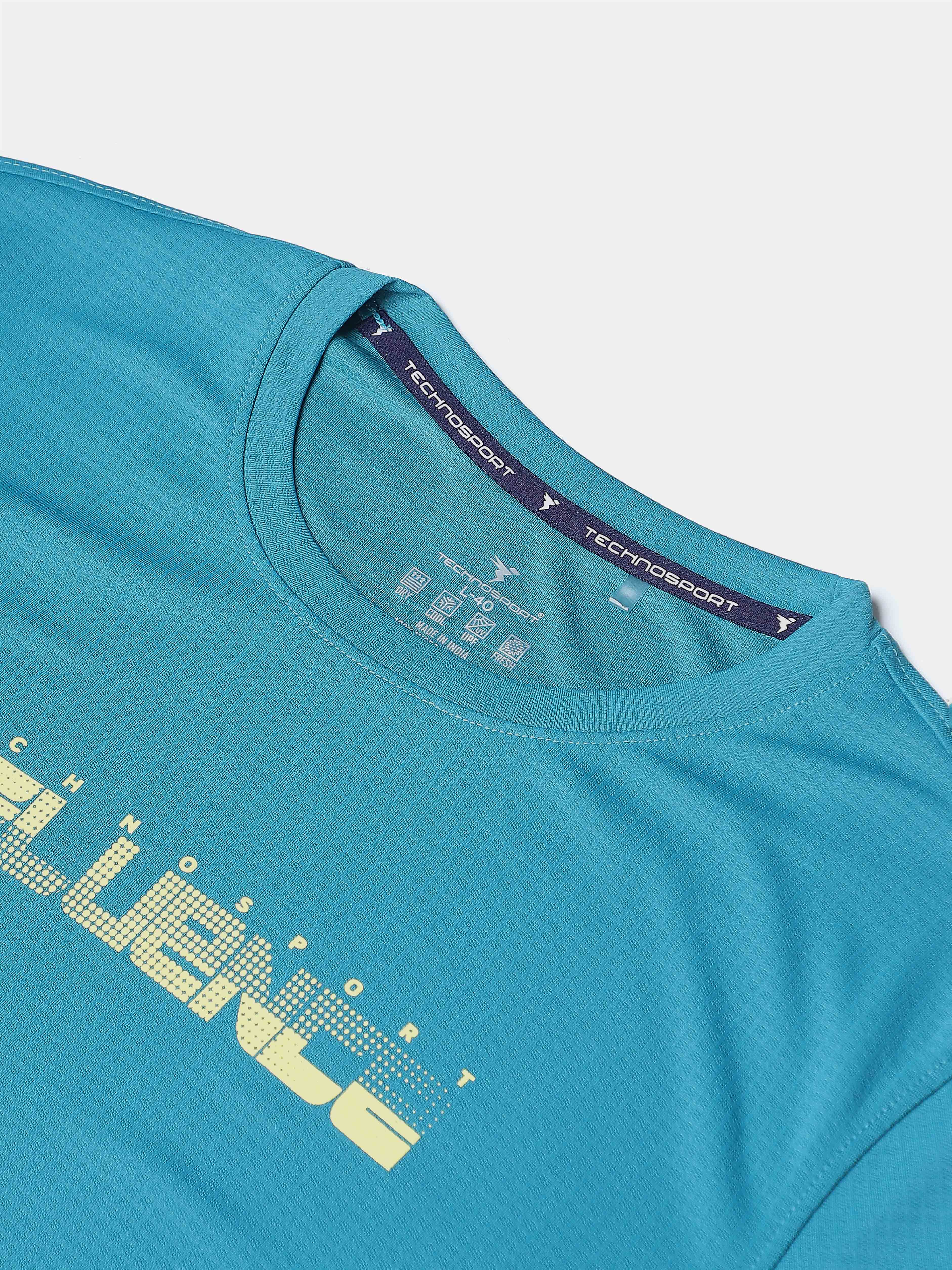 Men Printed Regular Fit Crew Neck T-shirt with TECHNO COOL+ - Image 9