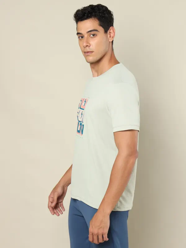 Men Printed Regular Fit Crew Neck T-shirt with TECHNO COOL+ - Image 3