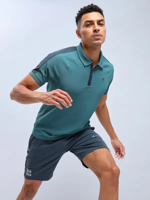 Men Colorblock Slim Fit Polo T-shirt with MATPIQ - Image 2