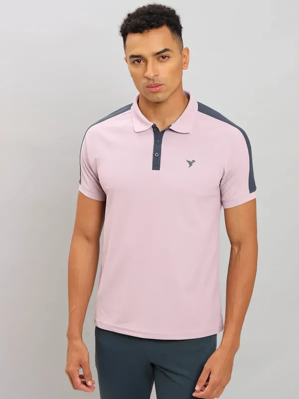 Men Colorblock Slim Fit Polo T-shirt with MATPIQ - Image 8