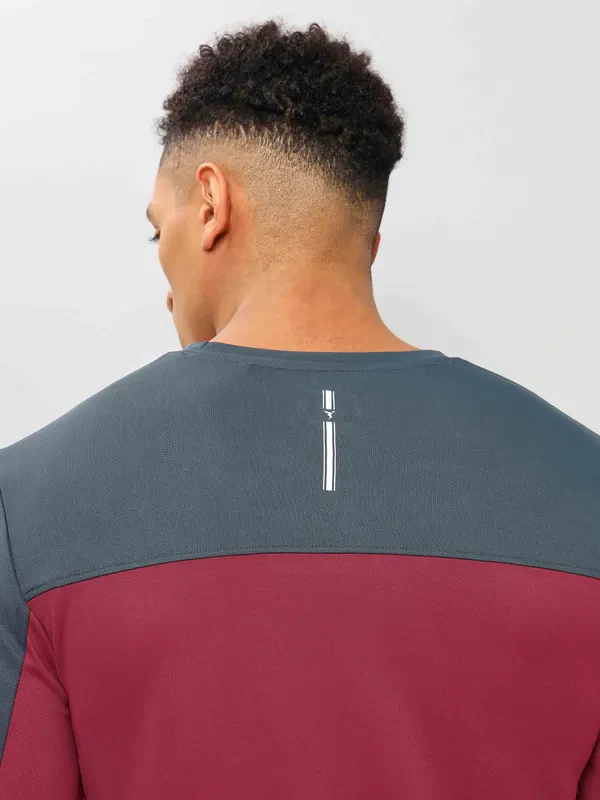 Men Colorblock Slim Fit Crew Neck T-shirt with TECHNO COOL+ - Image 6