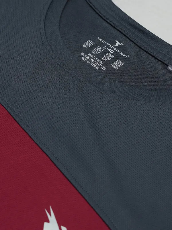 Men Colorblock Slim Fit Crew Neck T-shirt with TECHNO COOL+ - Image 8