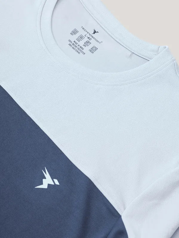 Men Colorblock Slim Fit Crew Neck T-shirt with TECHNO COOL+ - Image 6