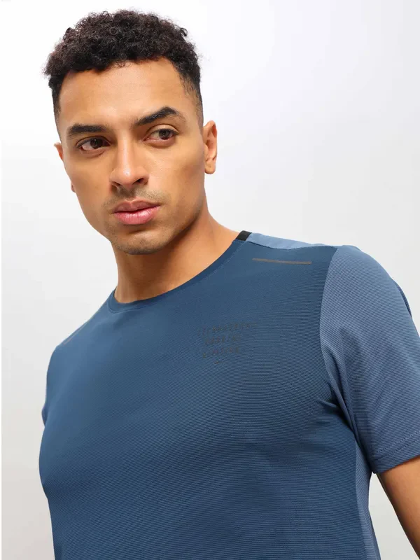 Men Solid Slim Fit Crew Neck T-shirt with ELASTO PLUS - Image 8