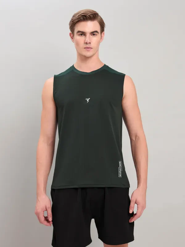 Men Solid Slim Fit Crew Neck Innerwear Vest with ELASTO LITE
