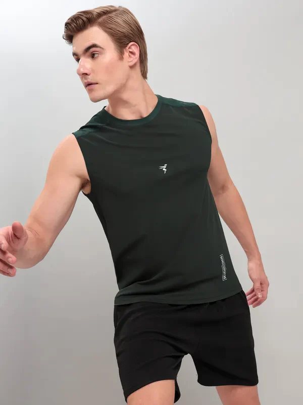 Men Solid Slim Fit Crew Neck Innerwear Vest with ELASTO LITE - Image 2