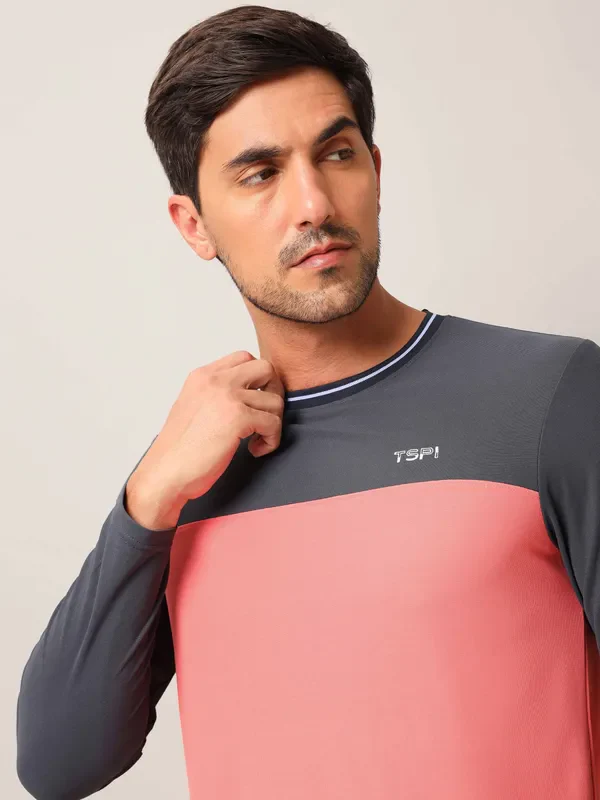 Men Colorblock Slim Fit Crew Neck T-shirt with MATPIQ - Image 6