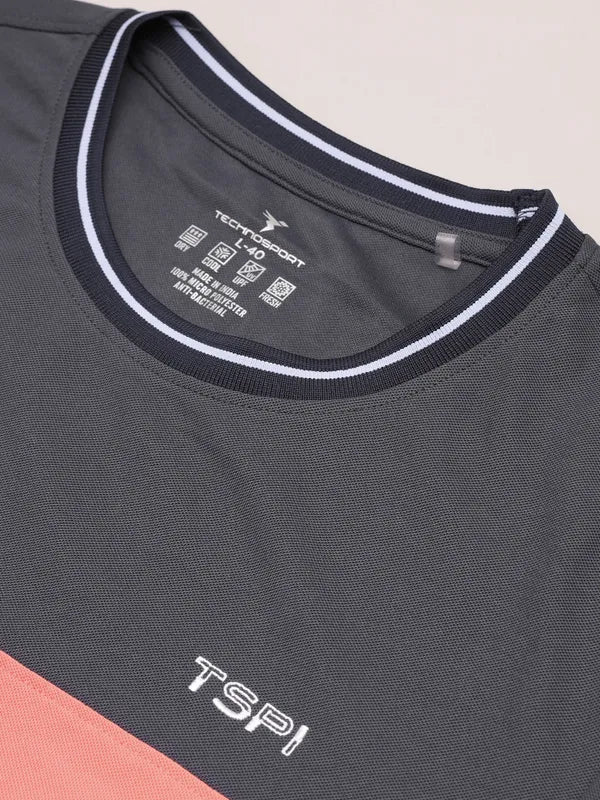 Men Colorblock Slim Fit Crew Neck T-shirt with MATPIQ - Image 7
