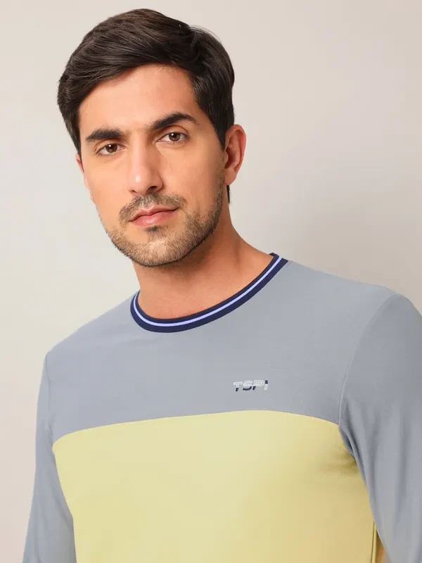 Men Colorblock Slim Fit Crew Neck T-shirt with MATPIQ - Image 6