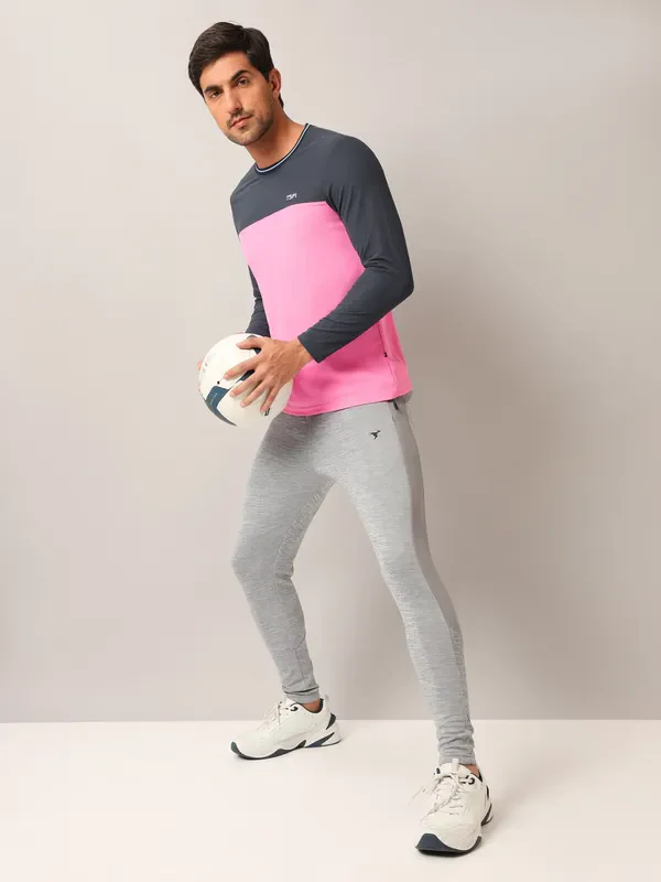 Men Colorblock Slim Fit Crew Neck T-shirt with MATPIQ - Image 4