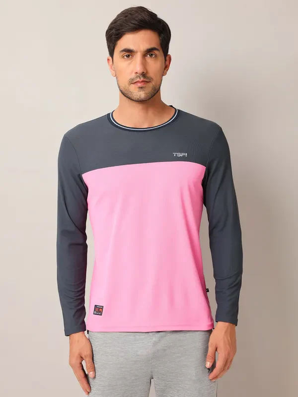 Men Colorblock Slim Fit Crew Neck T-shirt with MATPIQ - Image 5