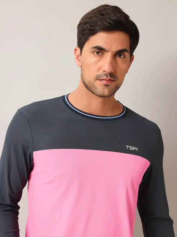 Men Colorblock Slim Fit Crew Neck T-shirt with MATPIQ - Image 6