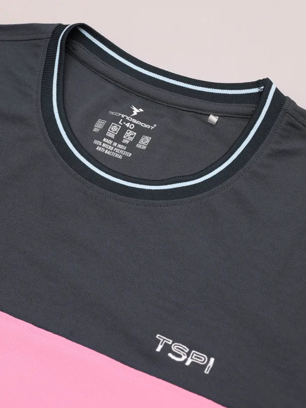 Men Colorblock Slim Fit Crew Neck T-shirt with MATPIQ - Image 7