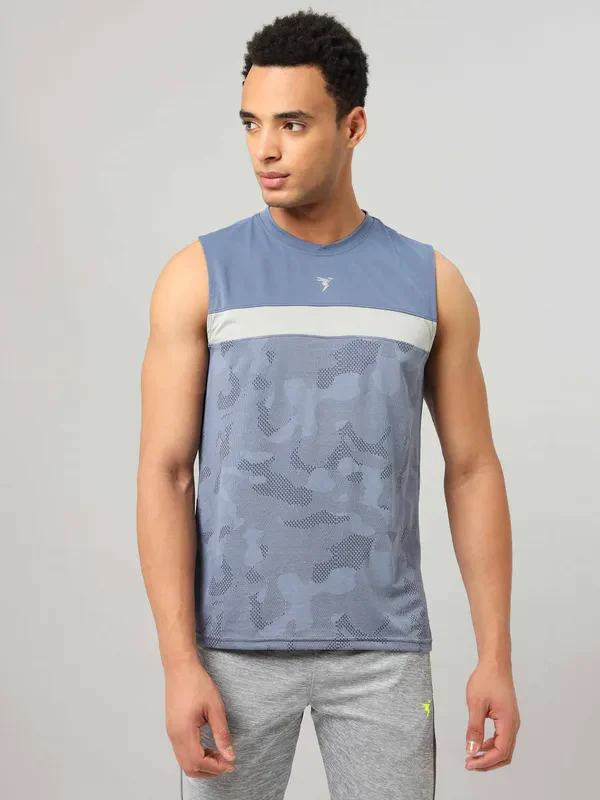 Men Jacquard Slim Fit Crew Neck Innerwear Vest with VENTMESH