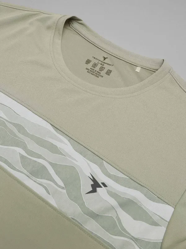 Men Printed Slim Fit Crew Neck T-shirt with TECHNO COOL+ - Image 7