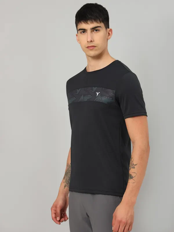Men Printed Slim Fit Crew Neck T-shirt with TECHNO COOL+ - Image 3