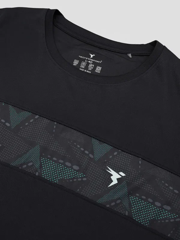 Men Printed Slim Fit Crew Neck T-shirt with TECHNO COOL+ - Image 7