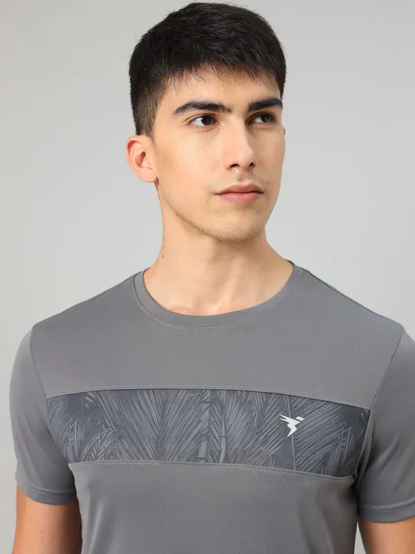 Men Printed Slim Fit Crew Neck T-shirt with TECHNO COOL+ - Image 6