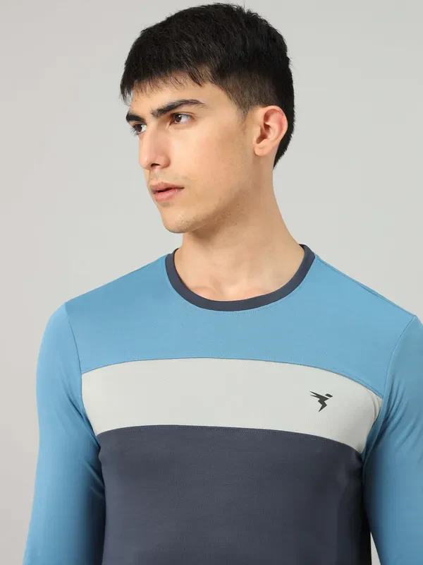 Men Colorblock Slim Fit Crew Neck T-shirt with MATPIQ - Image 6