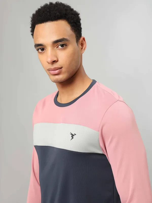 Men Colorblock Slim Fit Crew Neck T-shirt with MATPIQ - Image 5