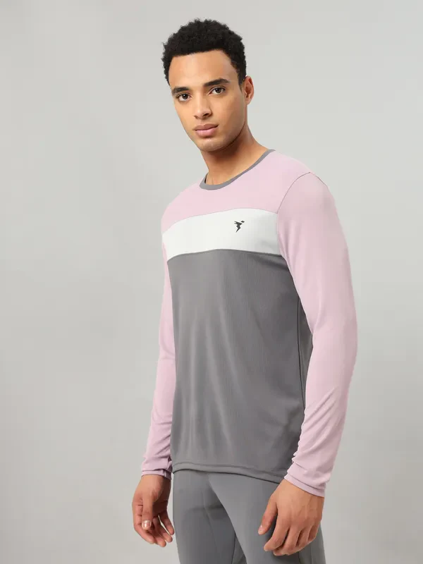 Men Colorblock Slim Fit Crew Neck T-shirt with MATPIQ - Image 3