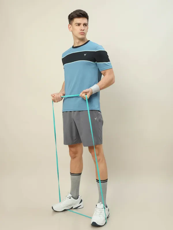 Men Colorblock Slim Fit Crew Neck T-shirt with TECHNO COOL+ - Image 4