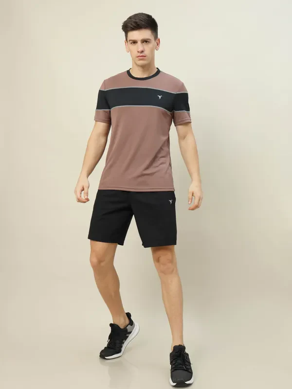 Men Colorblock Slim Fit Crew Neck T-shirt with TECHNO COOL+ - Image 6