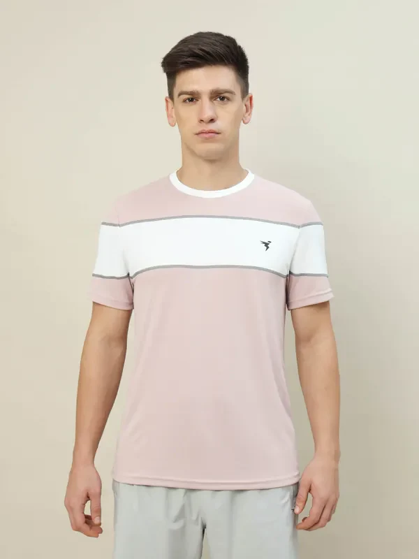 Men Colorblock Slim Fit Crew Neck T-shirt with TECHNO COOL+ - Image 2