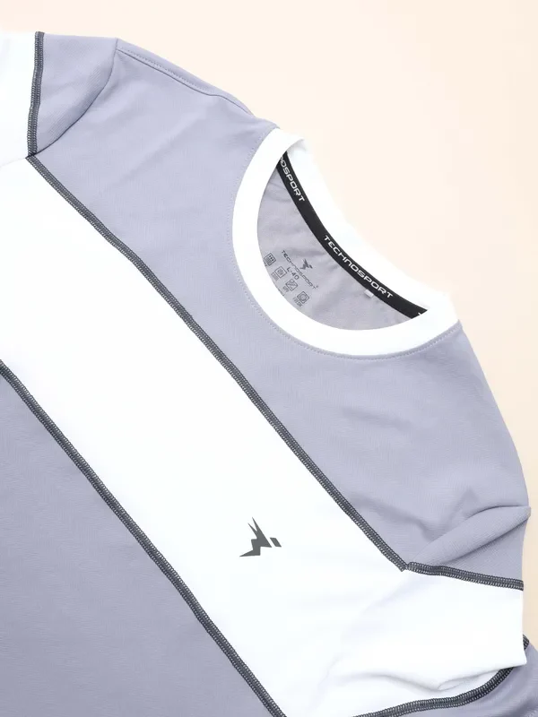 Men Colorblock Slim Fit Crew Neck T-shirt with TECHNO COOL+ - Image 7