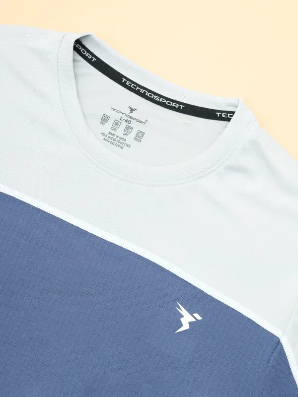 Men Colorblock Slim Fit Crew Neck T-shirt with TECHNO COOL+ - Image 7