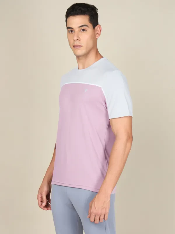 Men Colorblock Slim Fit Crew Neck T-shirt with TECHNO COOL+ - Image 3