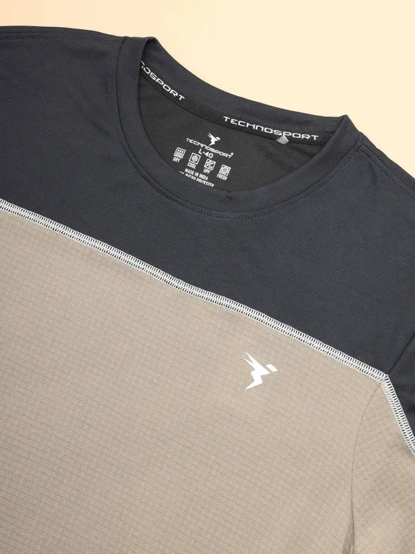 Men Colorblock Slim Fit Crew Neck T-shirt with TECHNO COOL+ - Image 7