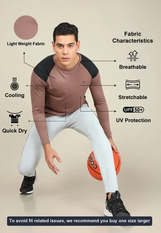 Men Colorblock Slim Fit Crew Neck T-shirt with TECHNO COOL+ - Image 4