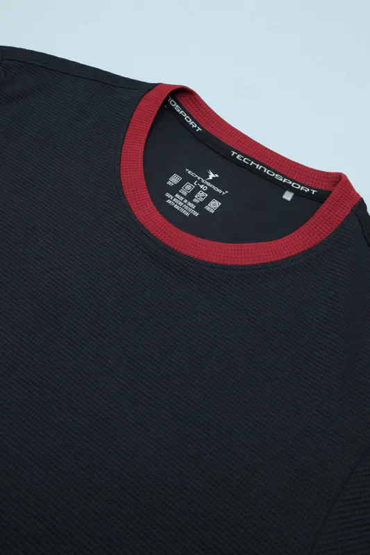 Men Colorblock Slim Fit Crew Neck T-shirt with TECHNO COOL+ - Image 7