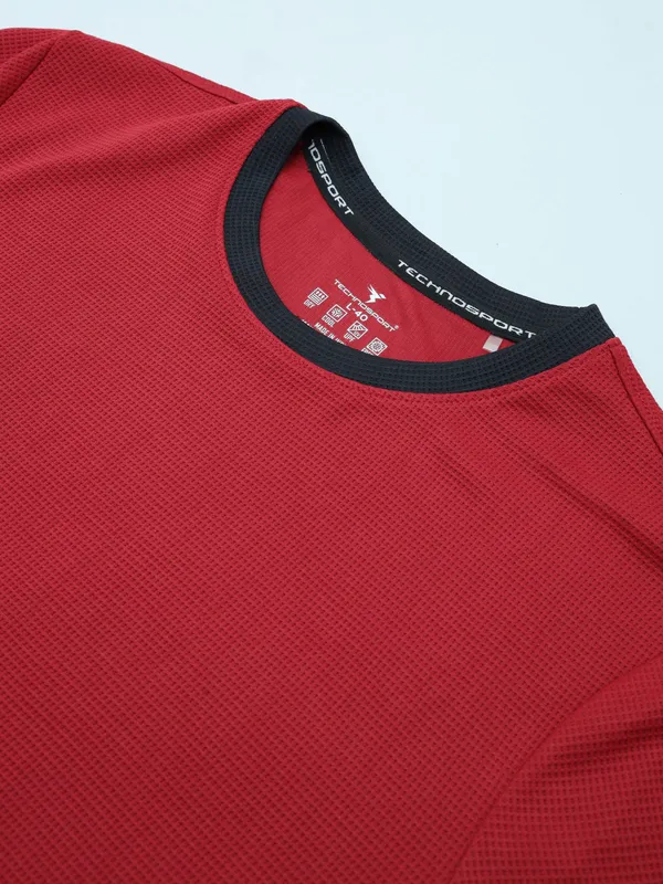 Men Colorblock Slim Fit Crew Neck T-shirt with TECHNO COOL+ - Image 7