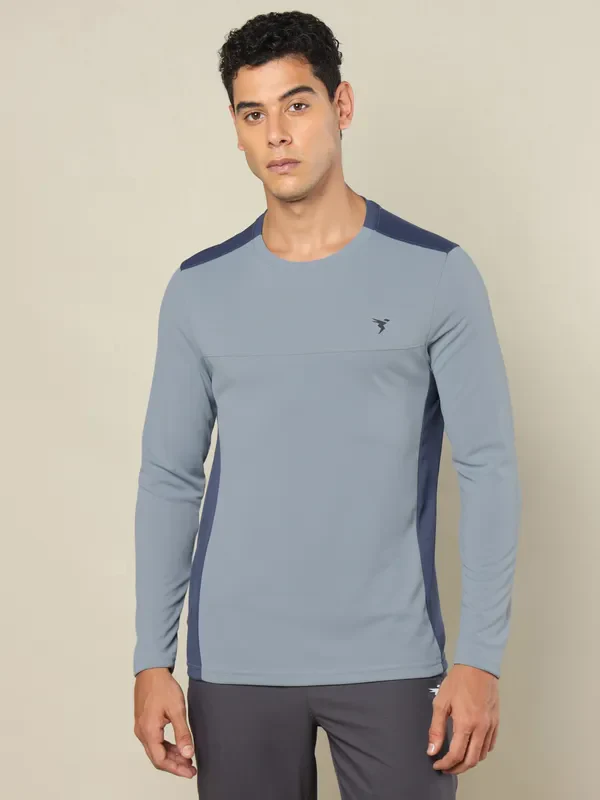 Men Colorblock Slim Fit Crew Neck T-shirt with TECHNO COOL+ - Image 3