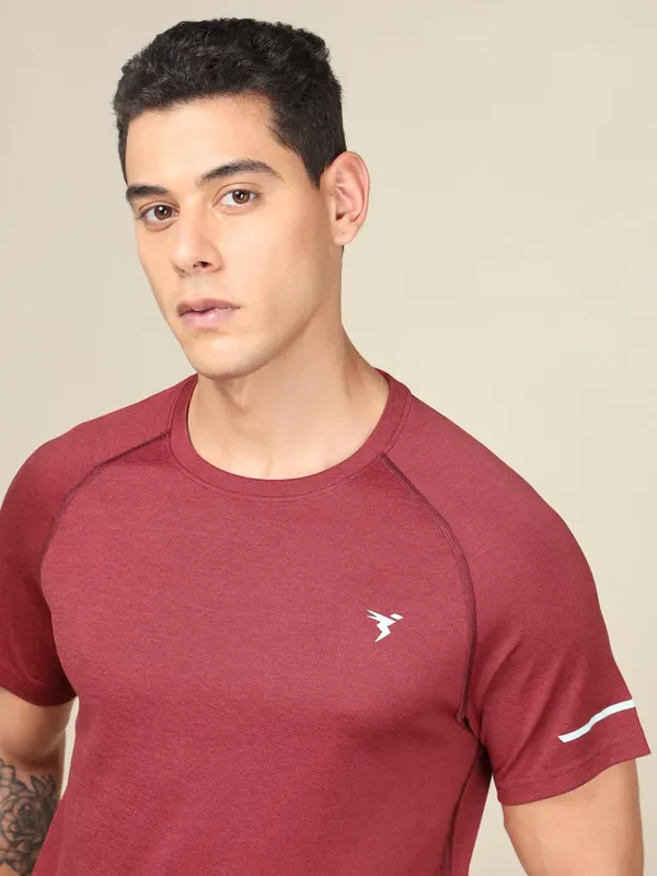 Men Melange Slim Fit Crew Neck T-shirt with DOUBLECOOL - Image 6