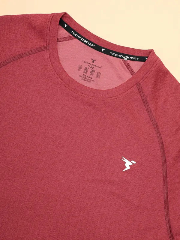 Men Melange Slim Fit Crew Neck T-shirt with DOUBLECOOL - Image 7
